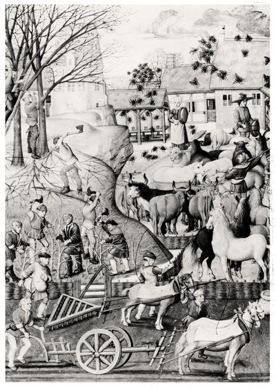 Ploughing by Netherlandish School